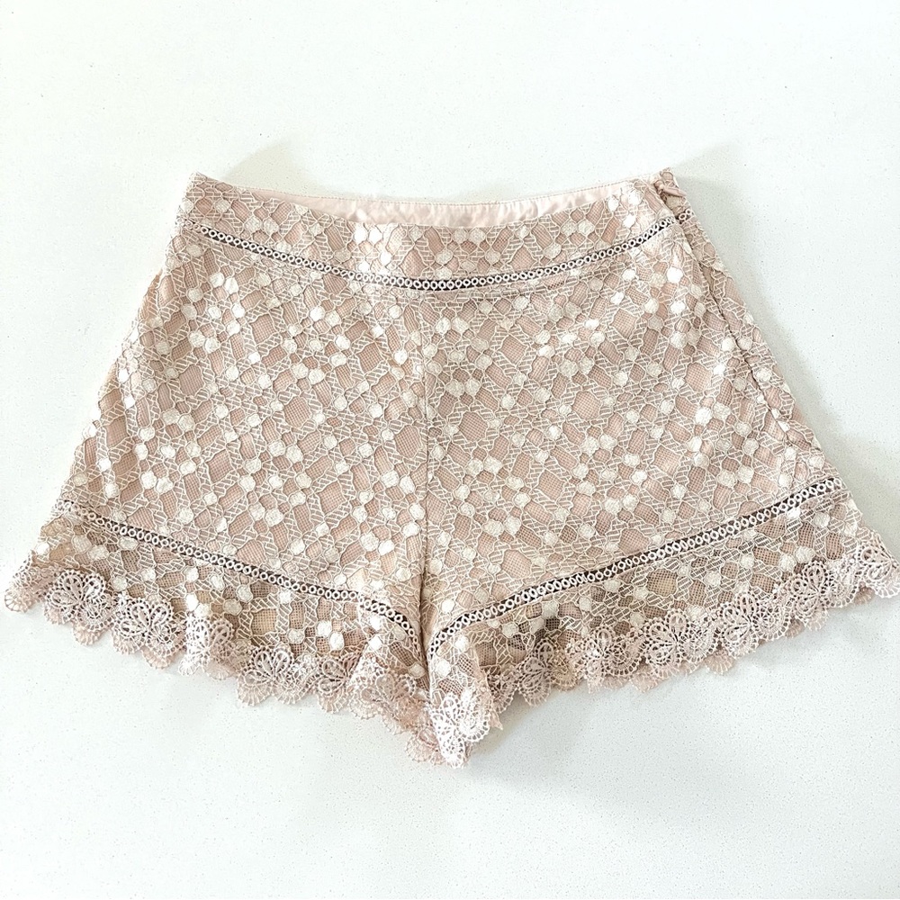 Just One Answer Blush Lace Shorts